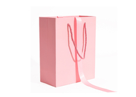 Sacco di carta per la spesa intimo rosa romantico con logo personalizzato con manici in corda