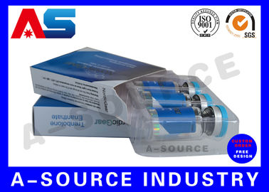 Anti-falsi Iniezione di peptidi Laser 10 ml Bottiglia Scatole di conservazione Pantone Blu E Bianco Colore H-G-H / HCG scatola di confezione
