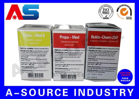 Scatole personalizzate ISO 9001 Pharma per flaconcini da 10 ml per conservazione, stampa regolare per flaconcini di peptidi