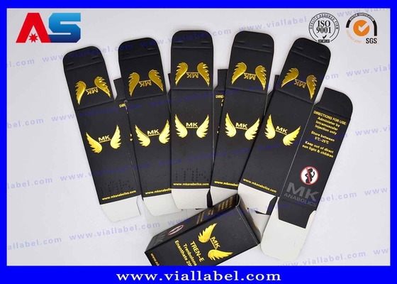 Costruzione muscolare Matt Black Gold Foil Vial Confezionamento Scatola di cartone Scatola di confezionamento 10ml 20ml