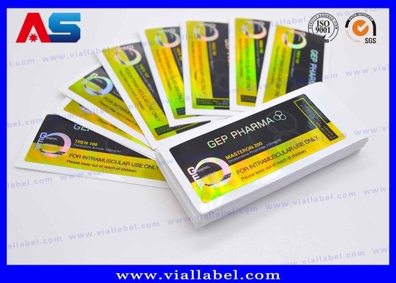 Etichette per flaconcini da 10 ml Peptide adesive olografiche forti Etichette per flaconcini farmaceutici 25x60 mm