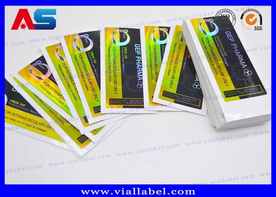 Etichette per flaconcini da 10 ml Peptide adesive olografiche forti Etichette per flaconcini farmaceutici 25x60 mm