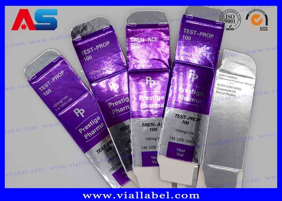 Scatole di imballaggio per flaconcini da 10 ml personalizzate con stampa su foglio metallico d' argento per imballaggi farmaceutici