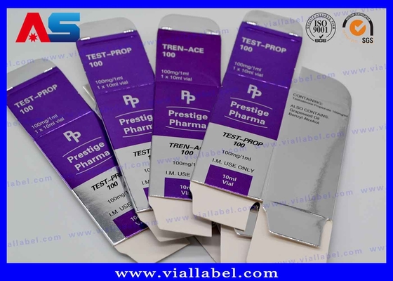 Scatole di imballaggio per flaconcini da 10 ml personalizzate con stampa su foglio metallico d' argento per imballaggi farmaceutici