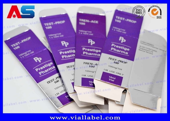 Scatole di imballaggio per flaconcini da 10 ml personalizzate con stampa su foglio metallico d' argento per imballaggi farmaceutici
