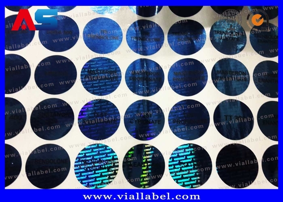 Adesivi olografici personalizzati blu con codici di sicurezza e numero di serie