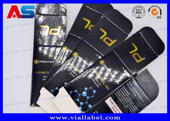 Fogli d' oro lucido Cartone di carta per compresse Nero Olie per iniezioni stampate personalizzate 10 ml Bottiglie per flaconcini