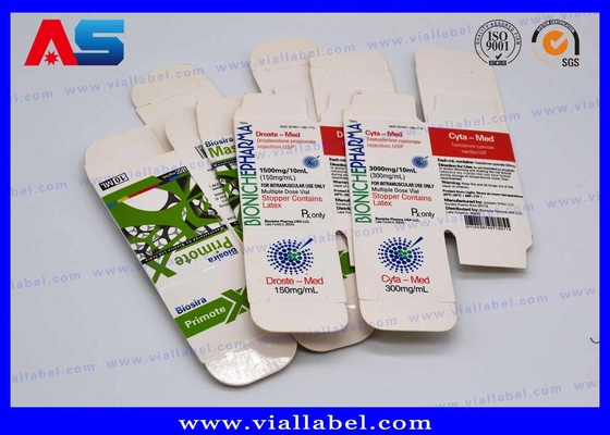 Bio Pharma 10 ml Vial Box For Injection Oils Glass Bottles Package Custom Free Design Spedizione sicura