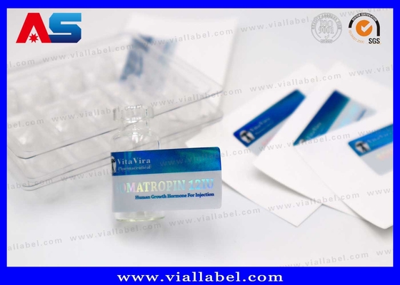 Piccolo flacone Hcg Adesivo 2 ml Etichetta del flaconcino Colore blu metallico Uso in farmacia