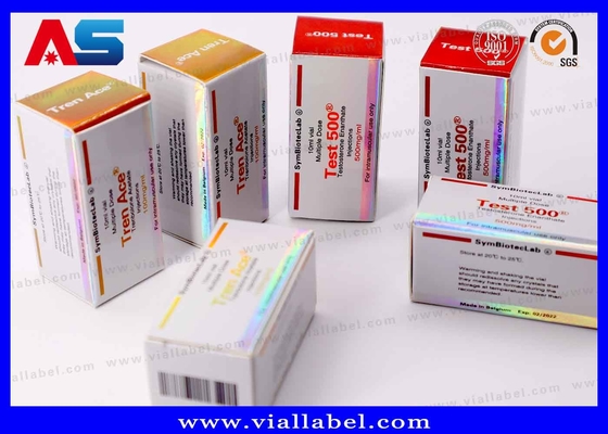 Immagazzinamento in cartone stampato 10 ml Bottiglie con coperchio Gel per bodybuilding Fogli d' oro Imballaggio Fogli d' oro / effetto ologramma