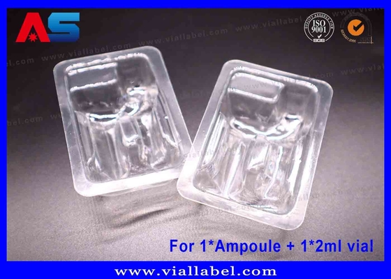 Telaio trasparente con vesciche di PET con doppia camera di imballaggio sicuro per ampolla da 1 ml e flaconcino da 2 ml. Certificato ISO, 12+ anni di esperienza nell'esportazione