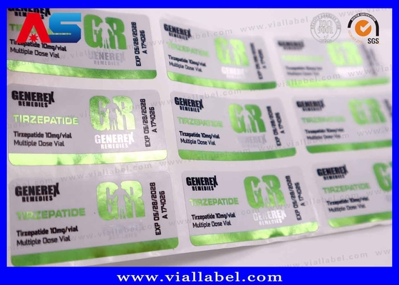 Etichetta per flacone piccolo di Semaglutide 2mg / 5mg con caratteristiche ecologiche e design impermeabile