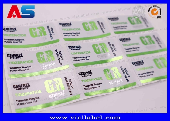 Etichetta per flacone piccolo di Semaglutide 2mg / 5mg con caratteristiche ecologiche e design impermeabile