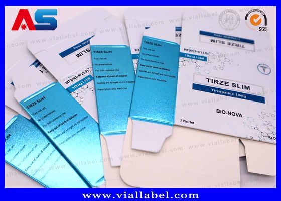 Colori UV Matti Metallici Peptide Farmaceutiche Cartone di carta Etichette da 2 bottiglie di 2 ml