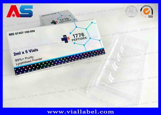 Scatola Piccola Laser Olografica BPC, Scatola Farmaceutica per 2 Flaconi da 3ml con Stampa