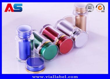 Le bottiglie di pillola di plastica di salute rossa 45ml con l'anello di tirata ricoprono/guarnizione sensibile della protezione