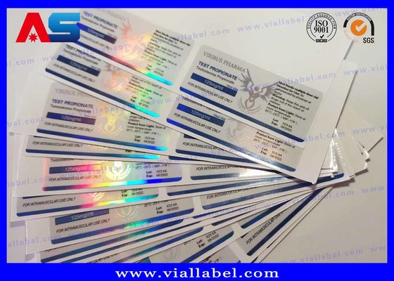 Etichette per fiale olografiche da 10 ml Stampa etichette per fiale di prescrizione peptidica iniettabile a colori 4C 60 x 25 mm