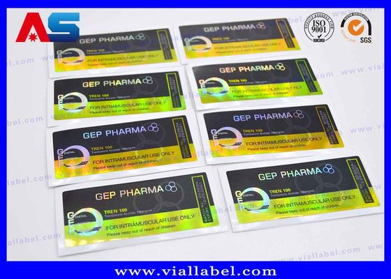 Adesivo forte Etichette per flaconcini da 10 ml PET Film laser CMYK Stampa per le etichette dei flaconcini di vetro per farmacia