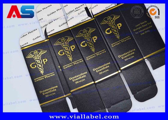 Scatole per flaconcini MK Pharmaceutical da 10 ml con foglio d' oro con logo in rilievo scatole per flaconcini di piccole dimensioni