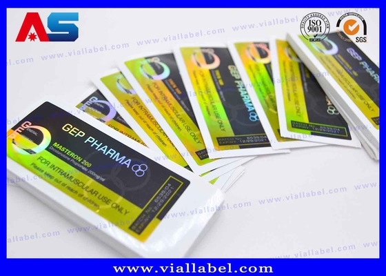 Adesivo forte Etichette per flaconcini da 10 ml PET Film laser CMYK Stampa per le etichette dei flaconcini di vetro per farmacia
