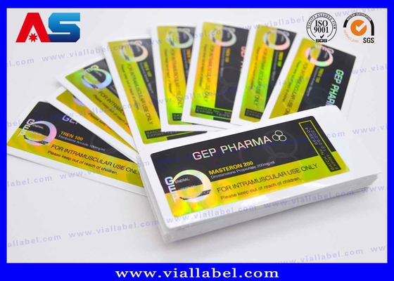 Adesivi in foglio oro / argento Etichette di bottiglie di peptidi 5ml Stampa Matt Laminazione Vial Sticker Maker Per Farmaceutici