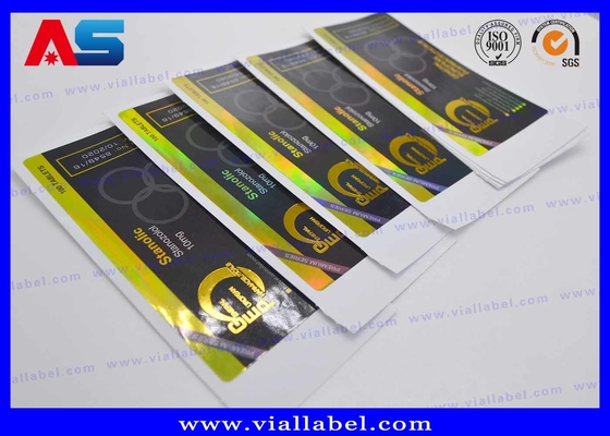 Adesivo forte Etichette per flaconcini da 10 ml PET Film laser CMYK Stampa per le etichette dei flaconcini di vetro per farmacia