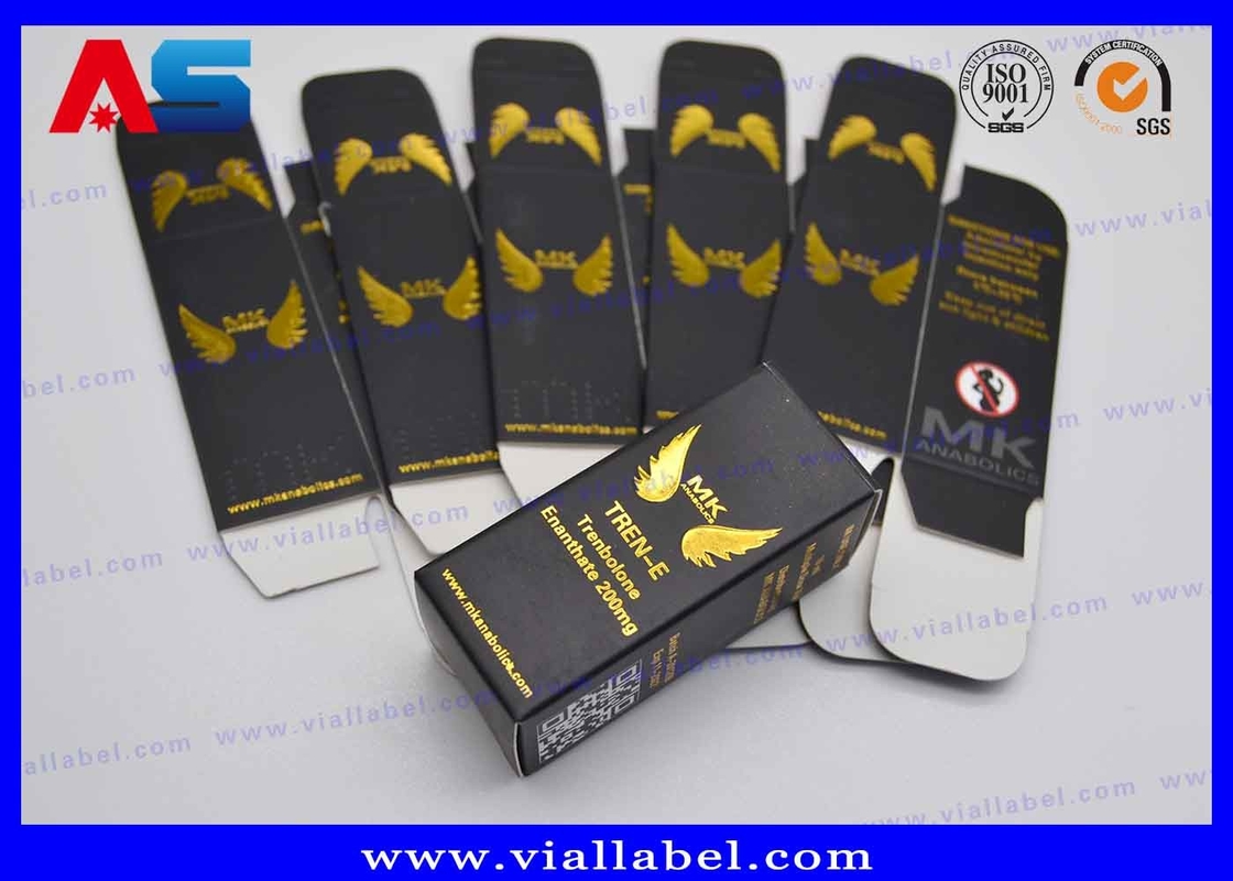 Costruzione muscolare Matt Black Gold Foil Vial Confezionamento Scatola di cartone Scatola di confezionamento 10ml 20ml