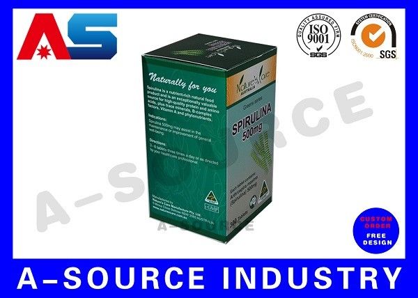 Scatola di imballaggio per capsule con finitura lucida Scatola di imballaggio farmaceutico / scatola di carta medicinale per flacone per pillole