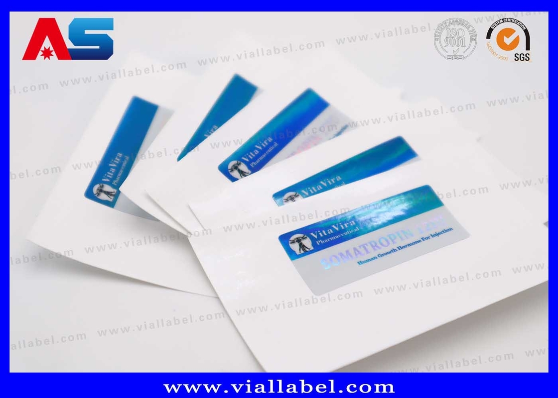 Piccolo flacone Hcg Adesivo 2 ml Etichetta del flaconcino Colore blu metallico Uso in farmacia