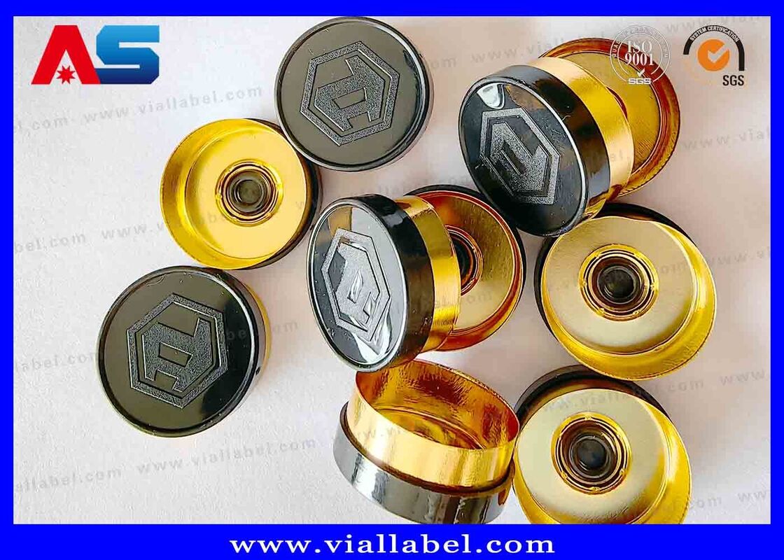 20mm Flip Off Caps Logo personalizzato, Flip Top Bottle Caps Logo personalizzato inciso MOQ 30000pcs