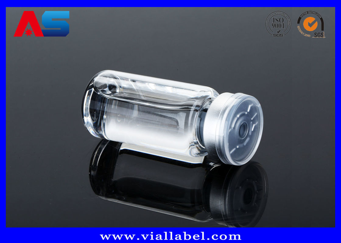 le piccole fiale di vetro da 8 ml con i tappi di gomma dei coperchi per il peptide che imballa le piccole fiale di vetro con i coperchi a vite