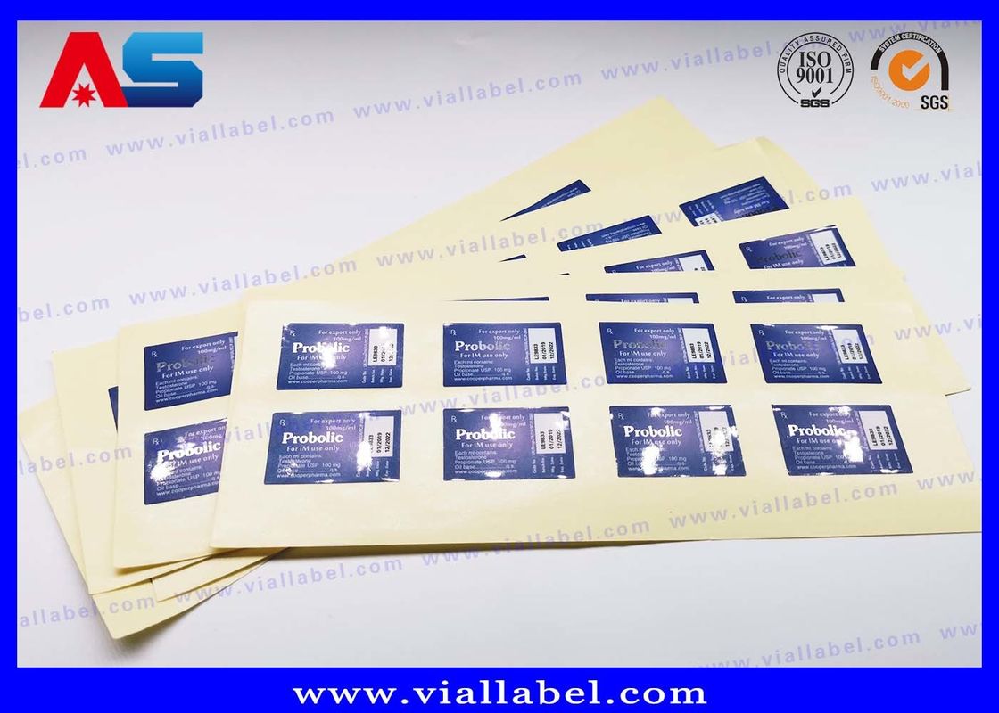 Adesivi in foglio oro / argento Etichette di bottiglie di peptidi 5ml Stampa Matt Laminazione Vial Sticker Maker Per Farmaceutici