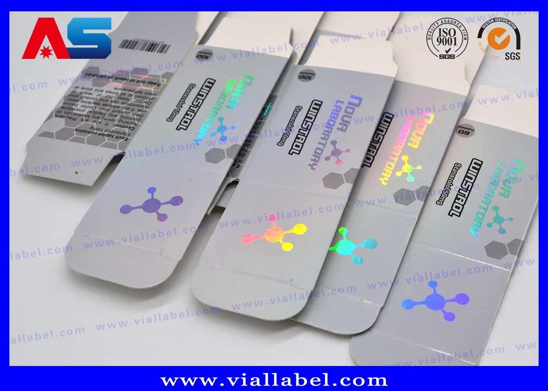 Holographic Laser 15ml Glass Dropper Vials Scatole E Etichette Piccole scatole di imballaggio per flaconcini per bodybuilding