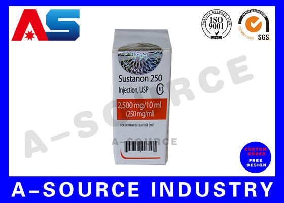 Scatole personalizzate ISO 9001 Pharma per flaconcini da 10 ml per conservazione, stampa regolare per flaconcini di peptidi