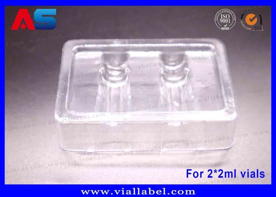 Blister per confezione di peptides, vassoi di plastica per contenere 2 flaconcini da 2 ml, materiale ecologico con spessore 50um