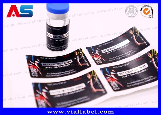 Etichetta personalizzata per flacone di peptidi con adesivo forte e adesivi per oli iniettabili per Retatrutide