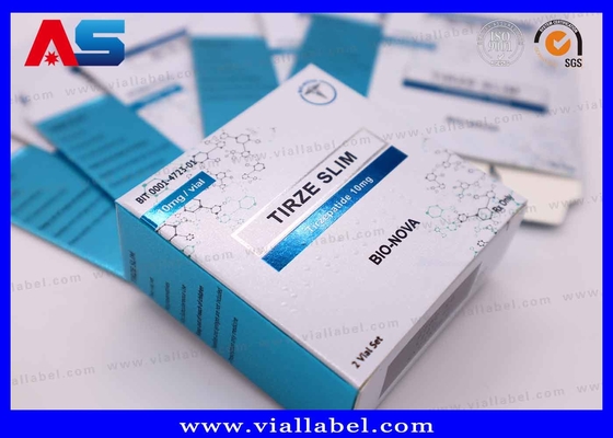 Colori metallici UV Matt Tirzepatide farmaceutico Cartone carta etichetta vassoi per 2 bottiglie di 2 ml