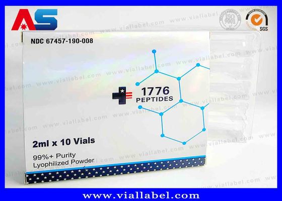 Stampa di scatole di peptidi personalizzate, 2 ml × 10 flaconcini Scatole etichette e vassoi di plastica