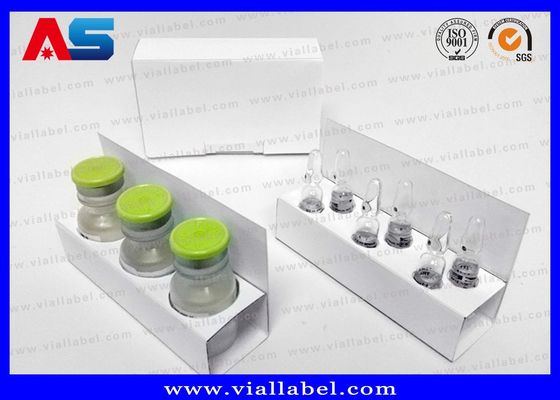 Contenitori ed inserzioni di carta farmaceutici di Hcg dei cartoni per 1ml la scatola di imballaggio bianca della fiala della fiala 2ml